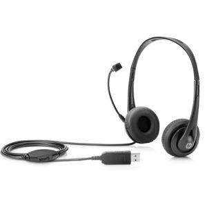 CUFFIE + MICROFONO HP T1A67AA BLACK USB 1Y CERTIFICATE SKYPE