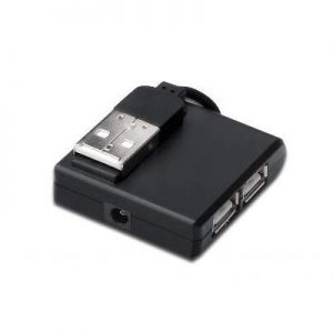 HUB MINI USB2.0 4P DIGITUS DA70217 NERO - CAVO INCLUSO - EAN