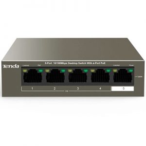SWITCH 5P LAN 10/100M TENDA TEF1105P-4-63W DESKTOP  4P POE -