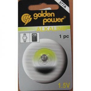 BATTERIA ALKALINA 377A TIPO MICRO BOTTONE GOLDENPOWER DA 1.5
