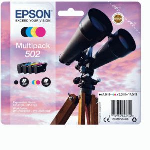 MULTIPACK EPSON 502 "BINOCOLO" C13T02V64010 4 COLORI CAPACIT