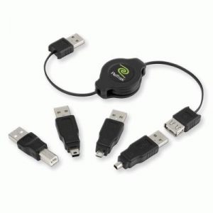 CAVO USB CON ADATTATORE INTERCAMBIABILE RETRATTILE EUCABLERU