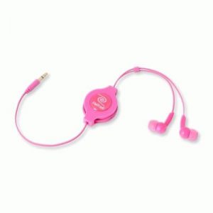 AURICOLARE STEREO RETRATTILE EUAUDIOPNK PER MP3 ROSA RETRAK