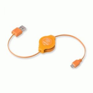 CAVO USB 2.0 A MICRO 5-PIN RETRATTILE ARANCIO RETRAK EUCABLE