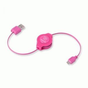 CAVO USB 2.0 A MICRO 5-PIN RETRATTILE ROSA RETRAK EUCABLEMIC