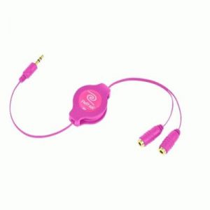 CAVO SPLITTER RETTRATTILE PER 2 AURICOLARI EUCABLESPLPK ROSA