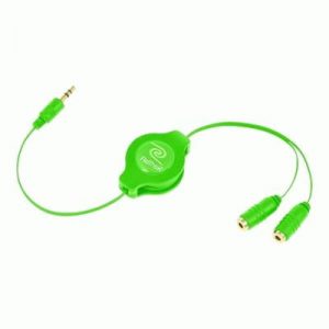 CAVO SPLITTER RETTRATTILE PER 2 AURICOL.EUCABLESPLGN VERDE R