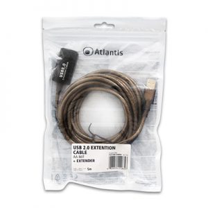 CAVO PROLUNGA USB2.0 AA M/F + EXTENDER 5MT  ATLANTIS P019-UB