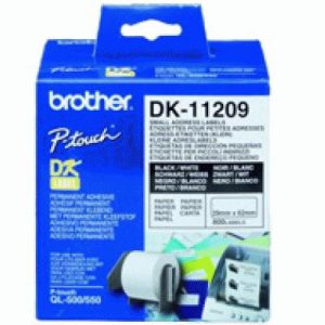 ROTOLO ETICHETTE ADESIVE BROTHER DK-11209 (800 PZ) NERO/BIAN