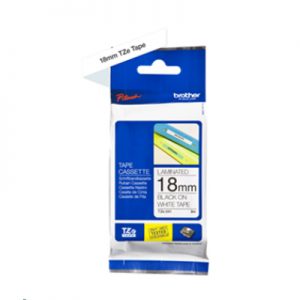 ROTOLO NASTRO LAMINATO BROTHER 18MM (8METRI) TZE-241 NERO/BI
