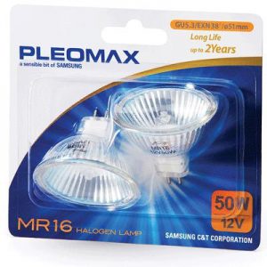 LAMPADA ALOGENA PLEOMAX/SAMSUNG GU5.3 FARETTO 50W BLISTER DA